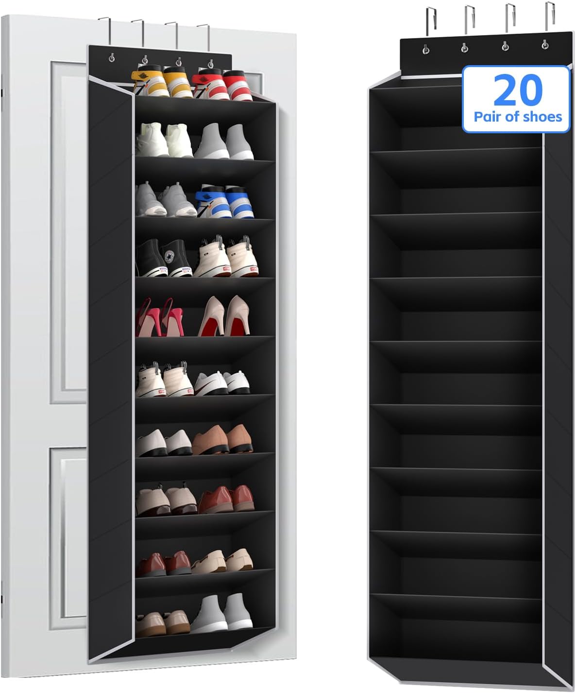 10-Tier Over-the-Door Shoe Organiser