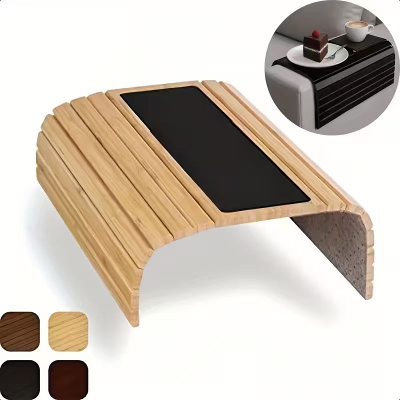 Foldable Bamboo Sofa Armrest Tray