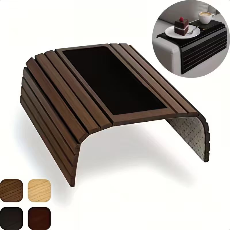 Foldable Bamboo Sofa Armrest Tray
