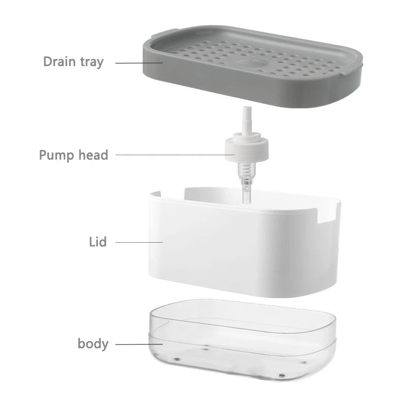 2-in-1 Soap Dispenser & Sponge Holder