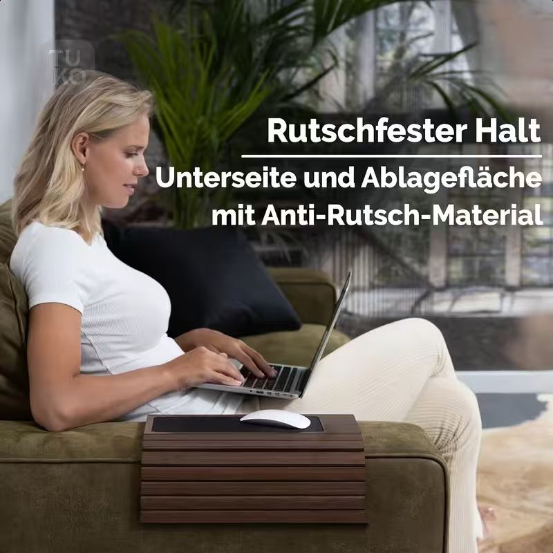 Foldable Bamboo Sofa Armrest Tray