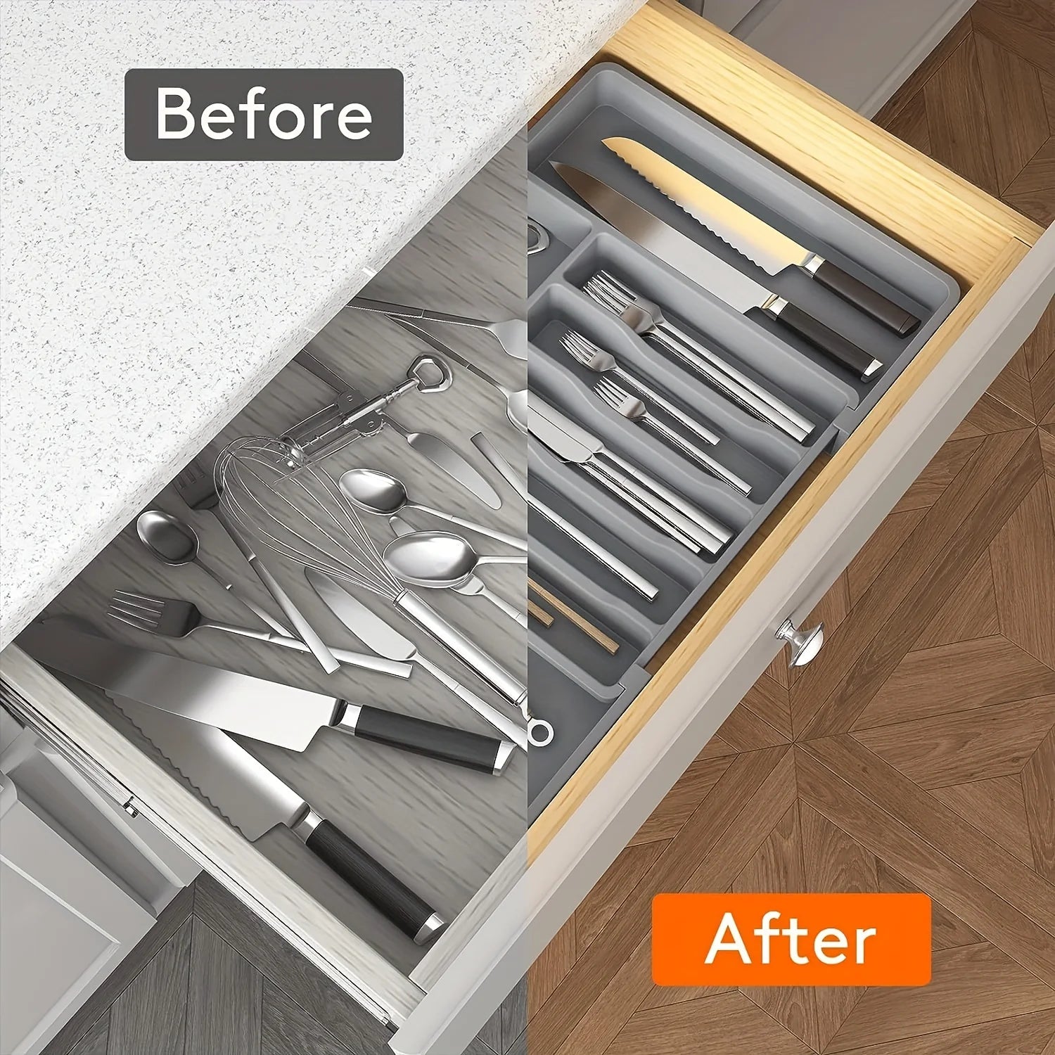 Expandable Cutlery & Utensil Tray
